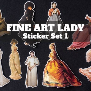 Set di adesivi Fine Art Lady/Journal e Planner: arte decorativa, illustrazioni, decalcomanie in vinile e adesivi artistici per scrapbooking per donne
