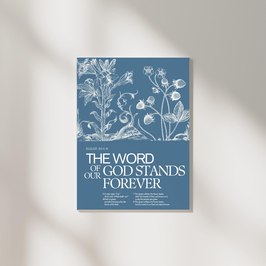 Floral Christian Scripture Art Print: Inspirational Home Decor (digital ...