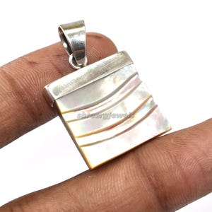Mother Of Pearl Pendant, 925 Sterling Silver Pendant, Mother Of Pearl Handmade Pendant, Antique Pearl Jewelry Gifts For Her, Gifts For Her