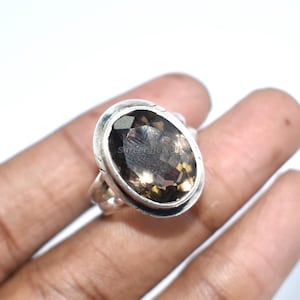 Elegent Smoky Topaz Ring 925 Sterling Silver Handmade Topaz Gemstone Jewelry Unique Sparkle Statement Piece Etsy Exclusive Gift for Love