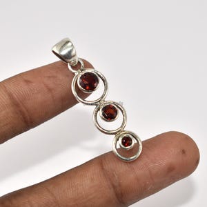 925 Sterling Silver Garnet Pendant Necklace for Women, Silver Garnet Jewelry, Natural Gemstone Pendant with Handmade Making