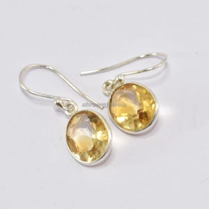 Yellow Topaz Stone 925 Sterling Silver Earring, Yellow Gemstone Earrings, Yellow Topaz Drop Earrings, Dedicated Earring, Gift Item