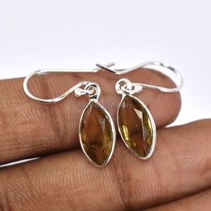 Yellow Topaz Earring, 925 Sterling Earring, Yellow Gemstone Earrings, Yellow Topaz Jewelry, Dedicated Earring, Gift Item