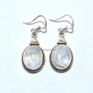 Rainbow Moonstone Earrings, 925 Sterling Silver Earring, GemStone Earrings, Handmade Women Earring, Dangle Earrings, Gift For Her, Earring