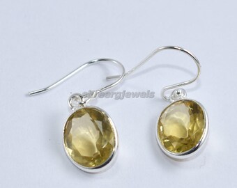 Yellow Topaz gemstone 925 silver earring for women * handmade silver earring for women * birthday silver earring * Christmas earrings