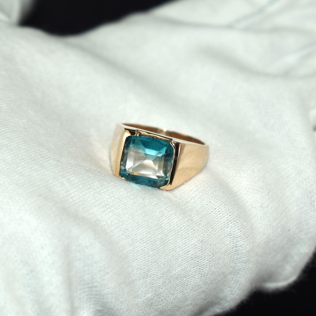 Copper Topaz Blue Topaz Ring in Copper Finished - Daily Wear Ring - Fashion Simple ...