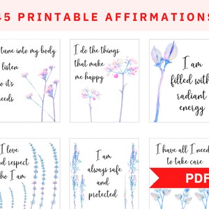Self-Care Affirmations, Thank You Affirms, Printable Card Deck, Affirmation Card Pdf, Gratitude Cards, Affirmation Cards, Printable Cards,