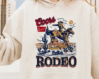 Coors Banquet Rodeo Sweater , Rodeo Shirt, Coors Sweatshirt, Cowboy Shirt , Retro Western Rodeo Fashion Hoodie, Western Country Shirt.