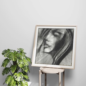 Luxury String Art Wall Decor – Handmade Thread Painting – Modern Minimalist Wire Art Gift