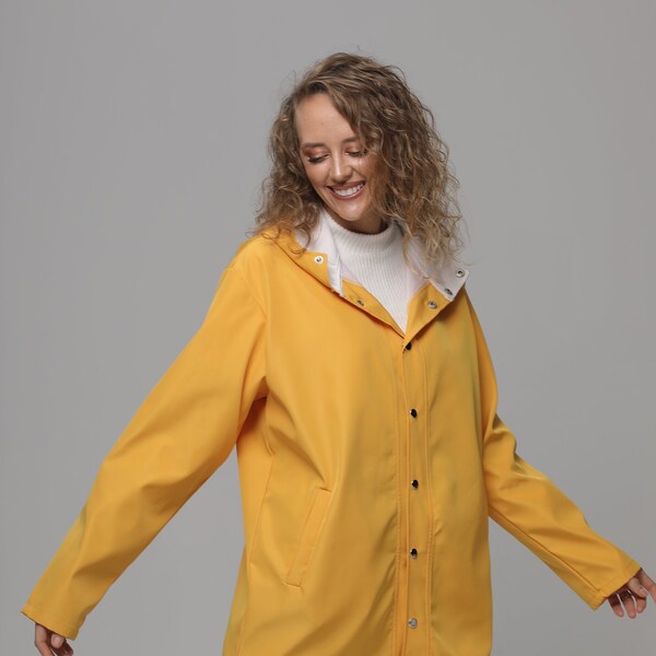 Imperméable unisexe, Veste à capuche imperméable, Léger, Pour femme, Homme, Jaune