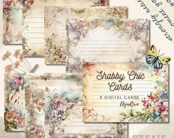 Shabby Chic Writing Cards: Vintage Journal Ephemera (Digital Download)