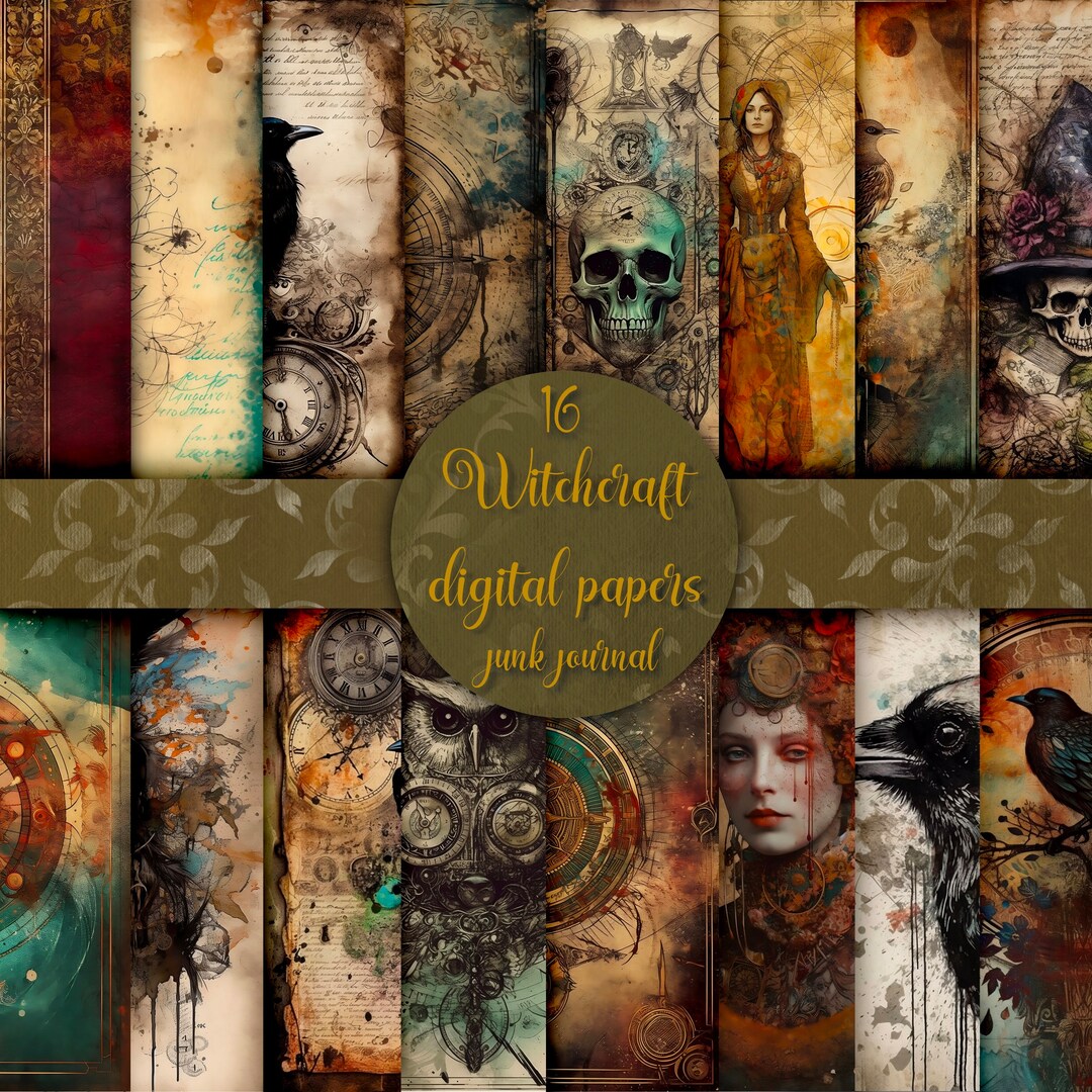 Witchcraft Junk Journal Kit: Vintage Ephemera, Collage Sheets (digital ...