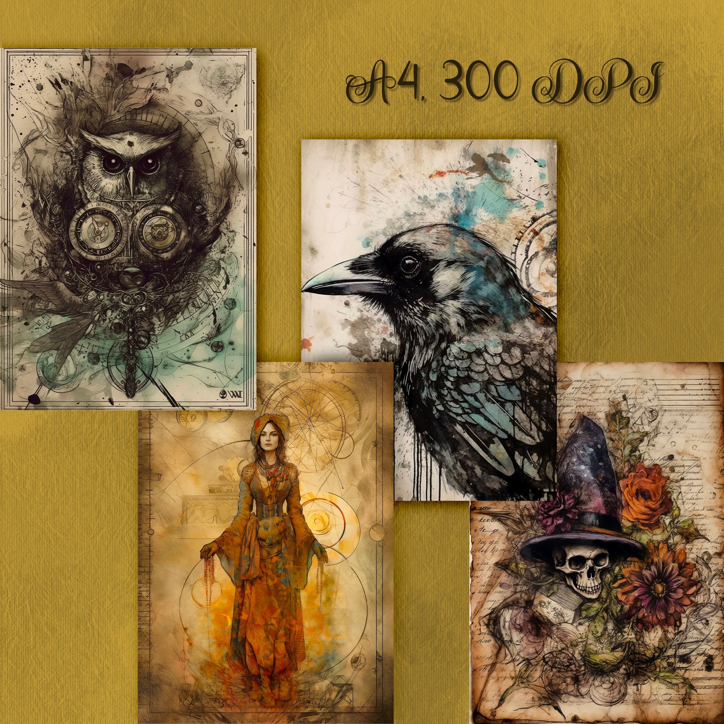 Witchcraft Junk Journal Kit: Vintage Ephemera, Collage Sheets (digital ...