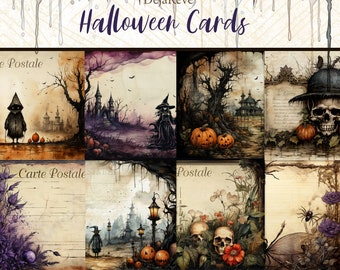 Spooky Halloween Postcards: Journal Writing Cards (Digital Download)