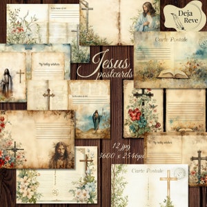 Christliche Postkarten, druckbare Postkarten Vintage, Schäbige Postkarten, ATC, Scrapbook Religiöse druckbare Postkarten, digitaler Download