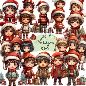 Christmas Cottage Kids Fussy Schnitte, Junk Journal, Jungen, Mädchen, Cricut, Aufkleber, bedruckbar, digitaler Download