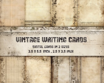 Vintage Writing Cards: Neutral Journal Ephemera (Digital Download)