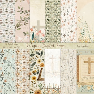 Páginas digitales religiosas, diario espiritual, ilustraciones antiguas del Espíritu Santo, papel para álbum de recortes de Jesús, imprimible de Pascua