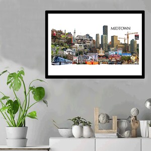 Midtown, Yonge and Eglinton, Toronto, Digital Collage, Art Print, Toronto Neighbourhood 16" x 24" Print