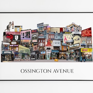 Ossington, Toronto, Digital Collage, Art Print, Toronto Neighbourhood 11" x 17" Print