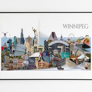 Winnipeg,Canada, Digital Collage, Art Print, Manitoba 11" x 17" Print
