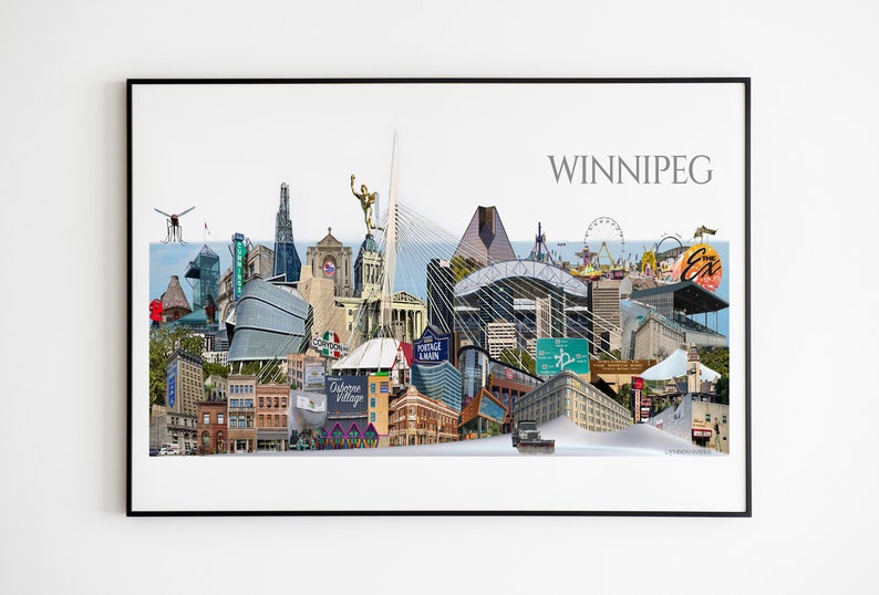 Winnipeg,Canada, Digital Collage, Art Print, Manitoba 11" x 17" Print