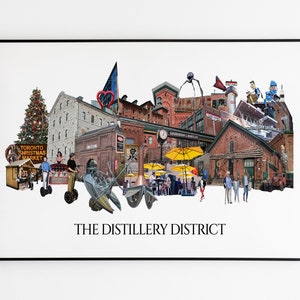 The Distillery District, Toronto, Digital Collage, Art Print, Old Town, Toronto Neighbourhood image 3