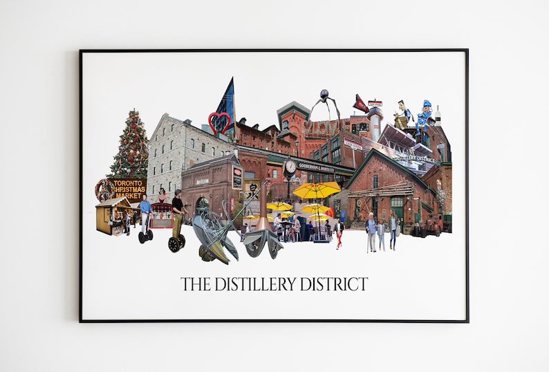 The Distillery District, Toronto, Digital Collage, Art Print, Old Town, Toronto Neighbourhood image 3