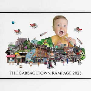 Cabbagetown, Toronto, Digital Collage, Art Print, Toronto Neighbourhood 11"x17" Custom Print
