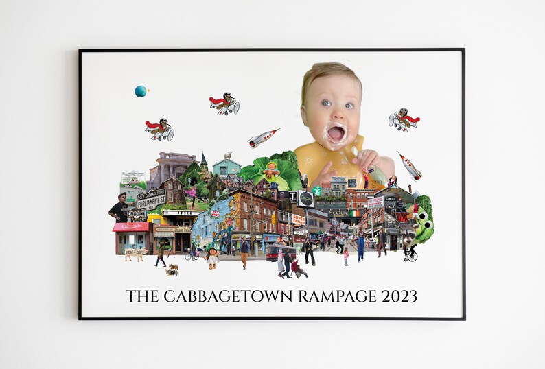 Cabbagetown, Toronto, Digital Collage, Art Print, Toronto Neighbourhood 11"x17" Custom Print