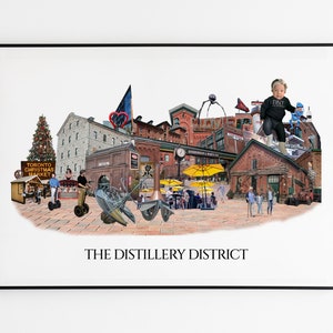 The Distillery District, Toronto, Digital Collage, Art Print, Old Town, Toronto Neighbourhood image 6