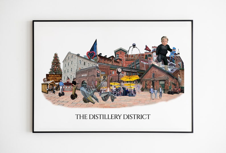 The Distillery District, Toronto, Digital Collage, Art Print, Old Town, Toronto Neighbourhood image 6