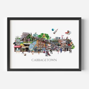 Cabbagetown, Toronto, Digital Collage, Art Print, Toronto Neighbourhood 8.5" x 11" Print