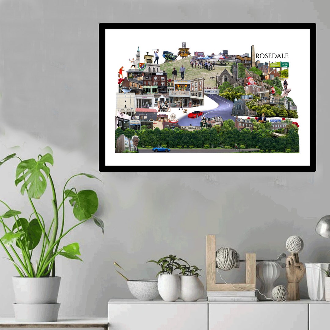 Rosedale Toronto Digital Collage Art Print Summerhill Etsy