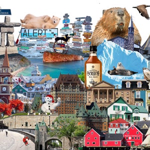 Canada, Panoramic, Digital Collage, Art Print, Canadian Scenery image 8