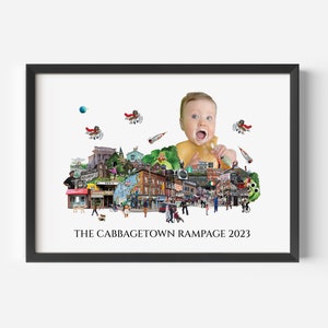 Cabbagetown, Toronto, Digital Collage, Art Print, Toronto Neighbourhood 8.5"x11"Custom Print