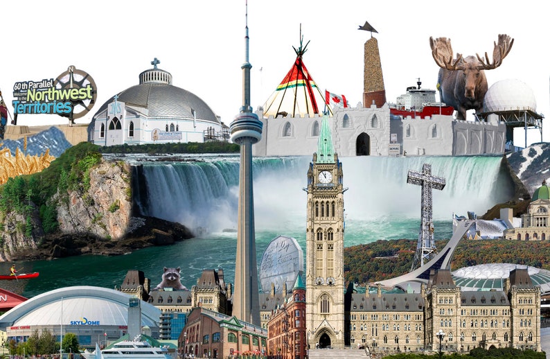 Canada, Panoramic, Digital Collage, Art Print, Canadian Scenery image 7