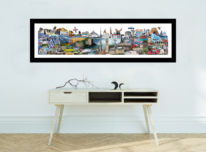 Canada, Panoramic, Digital Collage, Art Print, Canadian Scenery 15"x60" Matte Print