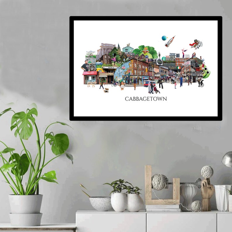 Cabbagetown, Toronto, Digital Collage, Art Print, Toronto Neighbourhood 16" x 24" Print