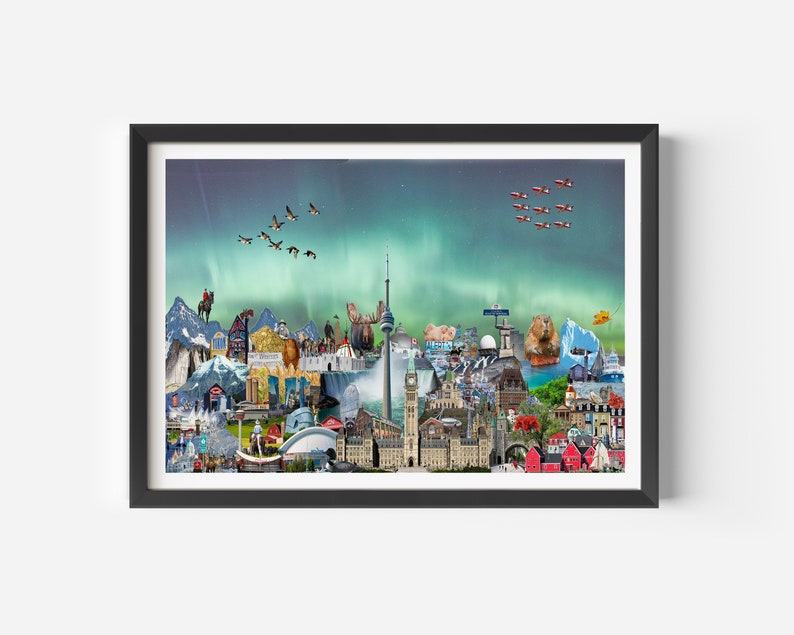 Canada, Toronto, Digital Collage, Art Print, Northern Lights image 4