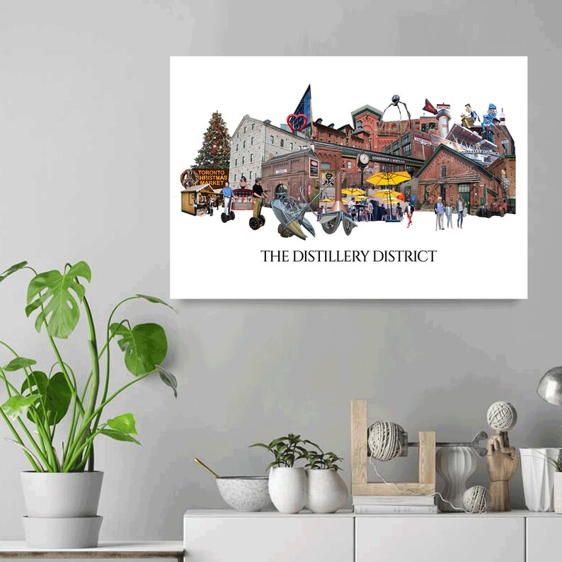 The Distillery District, Toronto, Digital Collage, Art Print, Old Town, Toronto Neighbourhood image 5
