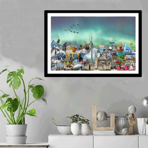 Canada, Toronto, Digital Collage, Art Print, Northern Lights image 1
