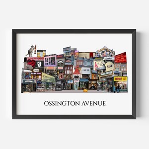 Ossington, Toronto, Digital Collage, Art Print, Toronto Neighbourhood 8.5" x 11" Print