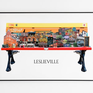 Leslieville, Toronto, gravures de la ville de Toronto, art déco de Toronto, quartier de Toronto