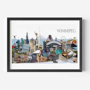 Winnipeg,Canada, Digital Collage, Art Print, Manitoba 8.5" x 11" Print