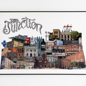 The Junction, Dundas West, Toronto, art de Toronto, estampes de la ville de Toronto, art déco de Toronto, quartiers de Toronto, carte de Toronto