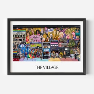 The Village, Church and Wellesley, Pride,Toronto, Digital Collage, Art Print, Toronto Neighbourhood 8.5" x 11" Print