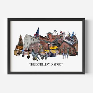 The Distillery District, Toronto, Digital Collage, Art Print, Old Town, Toronto Neighbourhood image 4