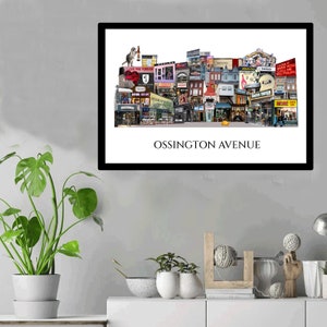 Ossington, Toronto, Digital Collage, Art Print, Toronto Neighbourhood 16" x 24" Print