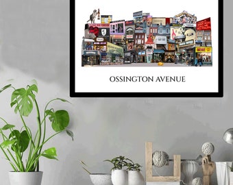 Ossington, Toronto, Digital Collage, Art Print, Toronto Neighbourhood